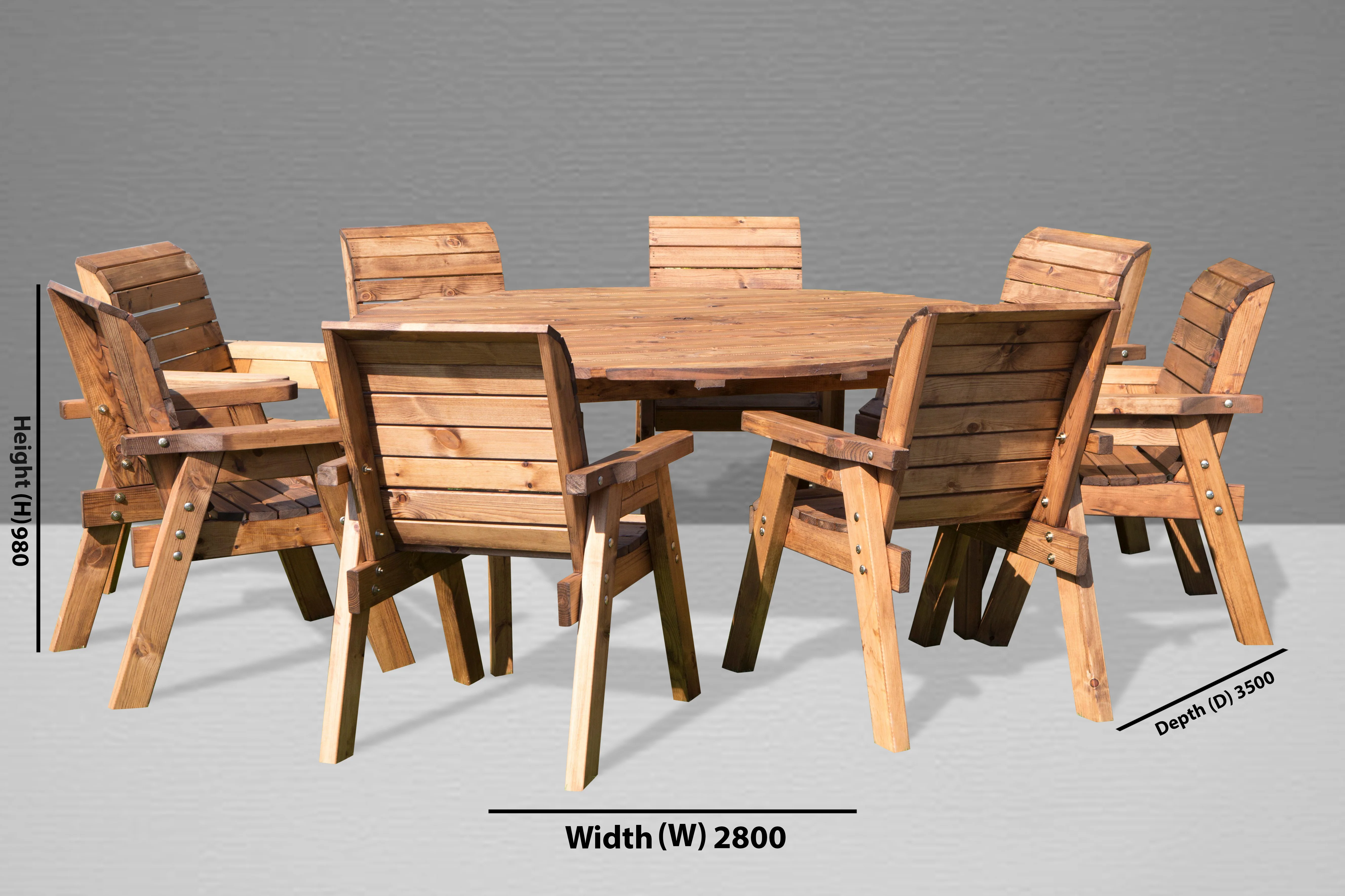 HB11 - Eight Seater Circular Table Set - Image 8