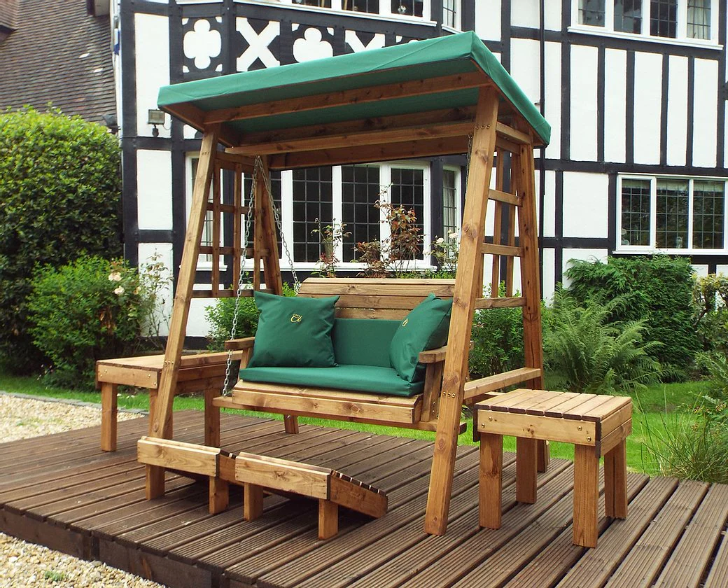 HB133G - Dorset Two Seater Swing Green - Image 3
