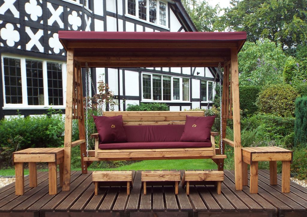 HB134B - Dorset Three Seater Swing Burgundy - Image 5