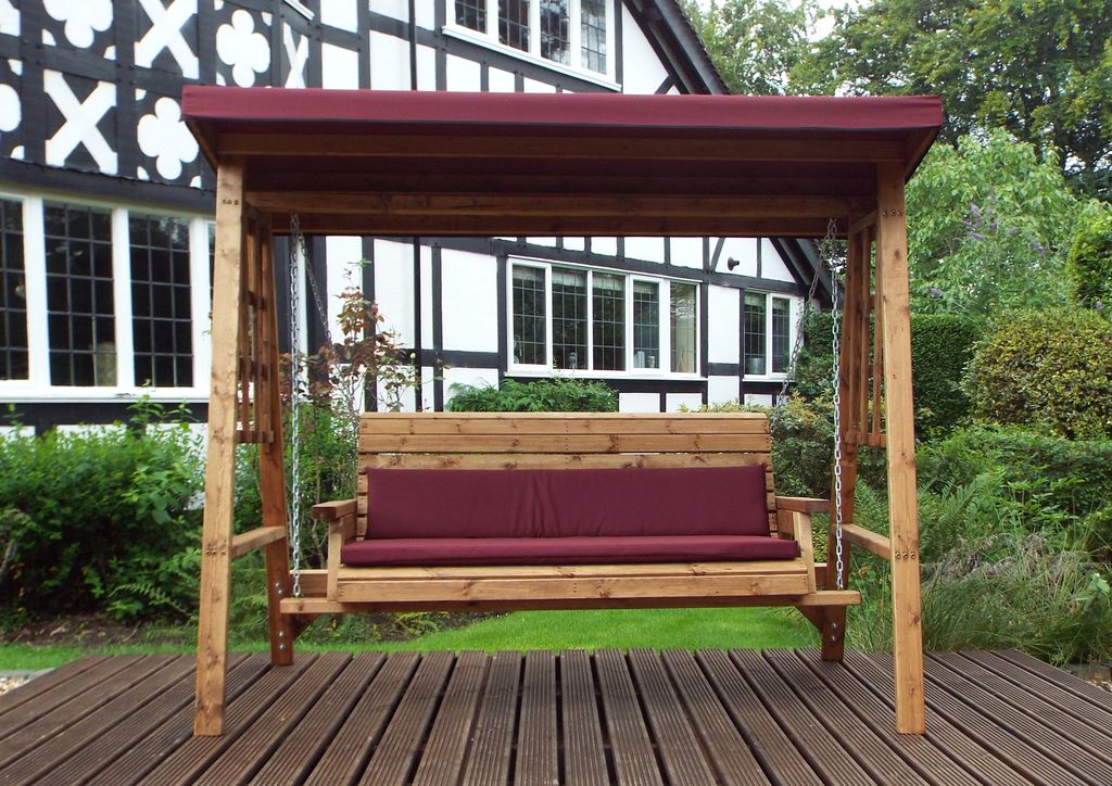 HB134B - Dorset Three Seater Swing Burgundy - Image 6
