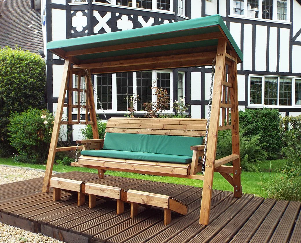 HB134G - Dorset Three Seater Swing Green - Image 3