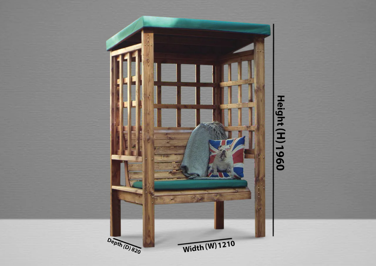 HB135G - Bramham Two Seater Arbour Green - Image 4