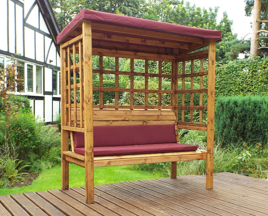 HB136B - Bramham Three Seater Arbour Burgundy - Image 3