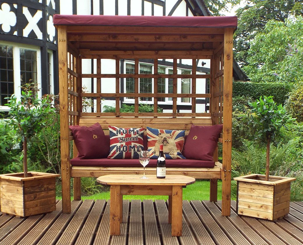HB136B - Bramham Three Seater Arbour Burgundy - Image 4
