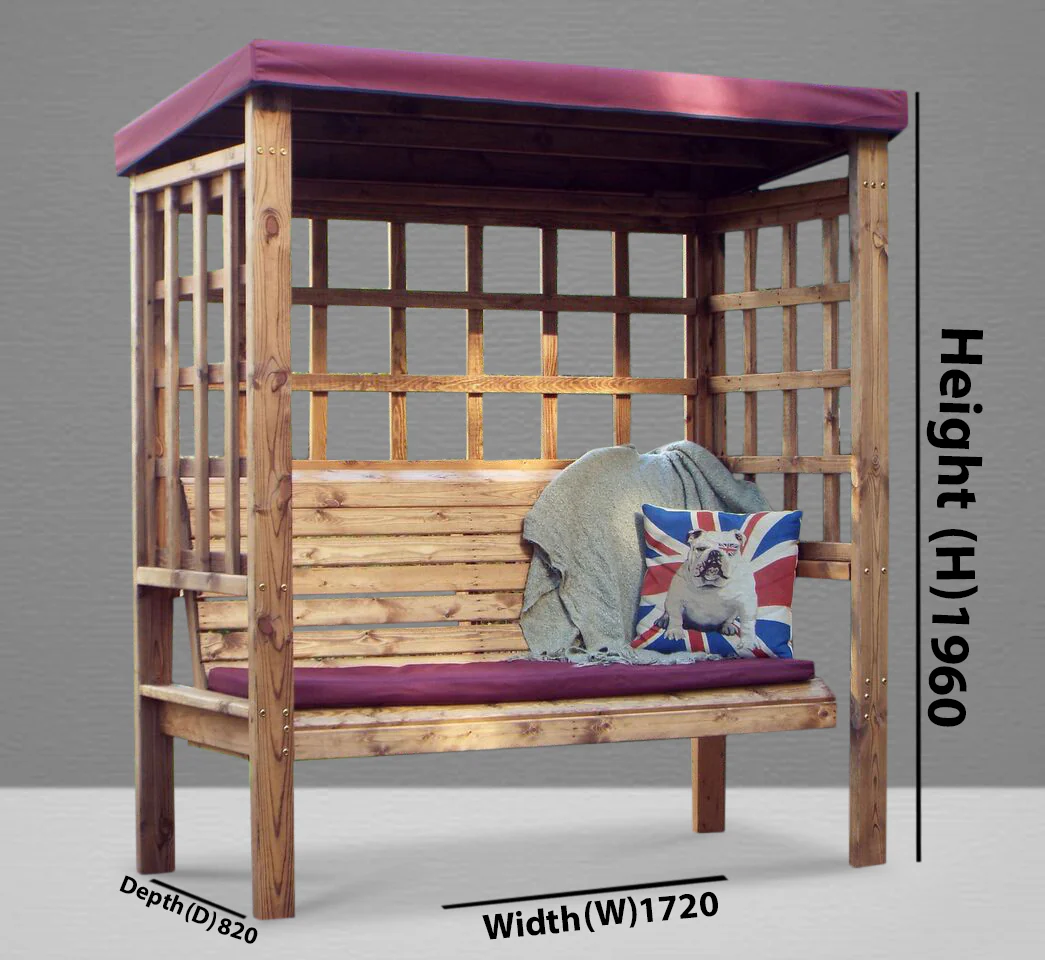 HB136B - Bramham Three Seater Arbour Burgundy - Image 5