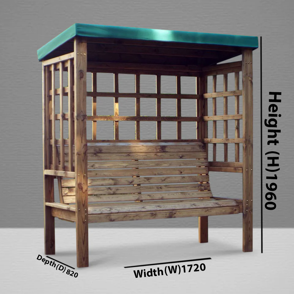 HB136G - Bramham Three Seater Arbour Green - Image 5