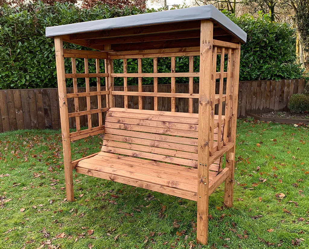 HB136GR - Bramham Three Seater Arbour Grey - Image 3