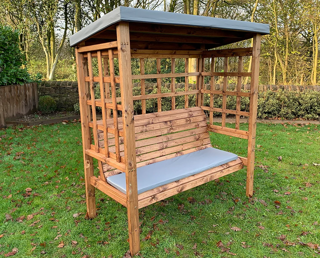 HB136GR - Bramham Three Seater Arbour Grey - Image 6