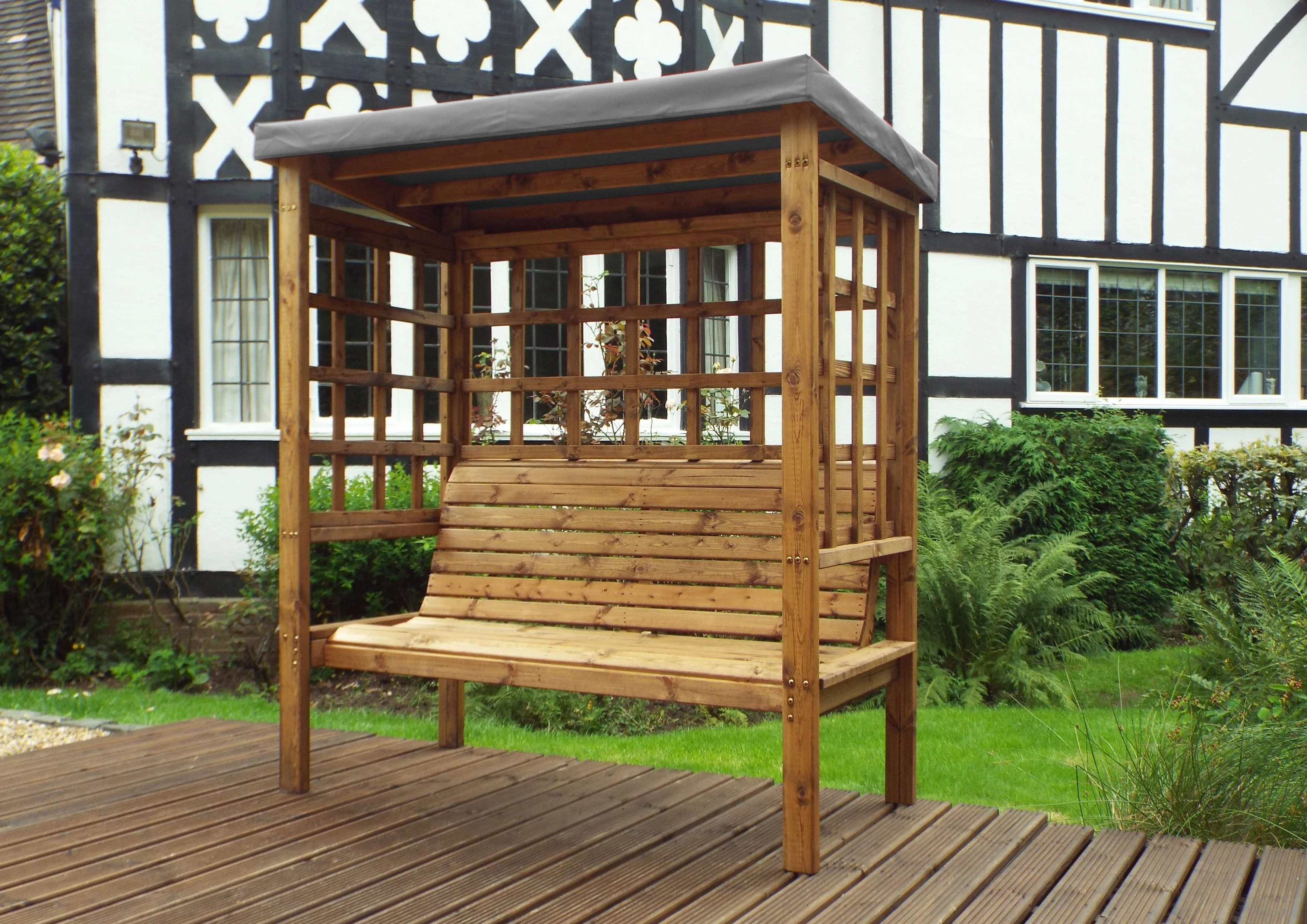 HB136GR - Bramham Three Seater Arbour Grey - Image 7