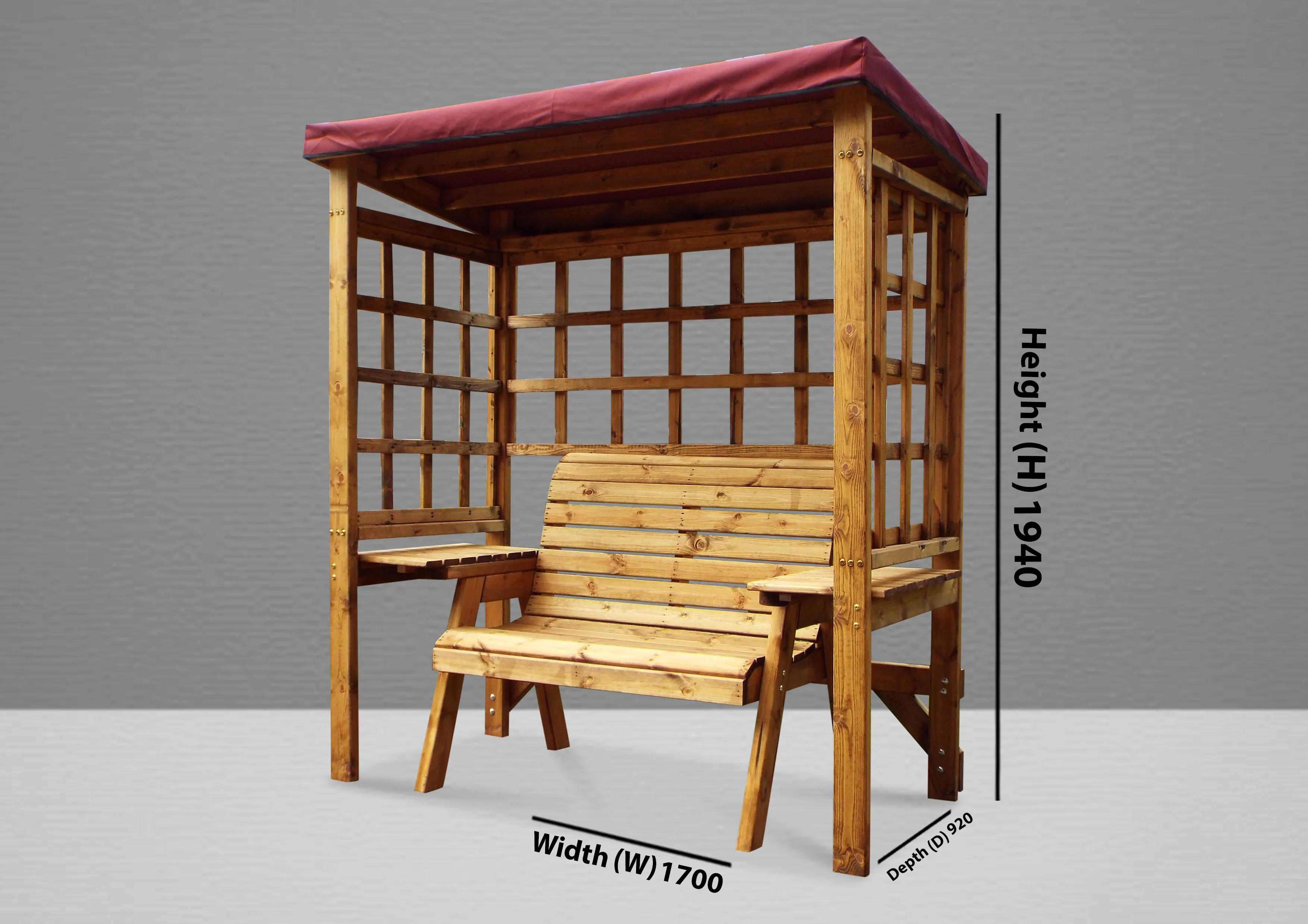 HB144B - Wentworth Two Seater Arbour Burgundy - Image 4