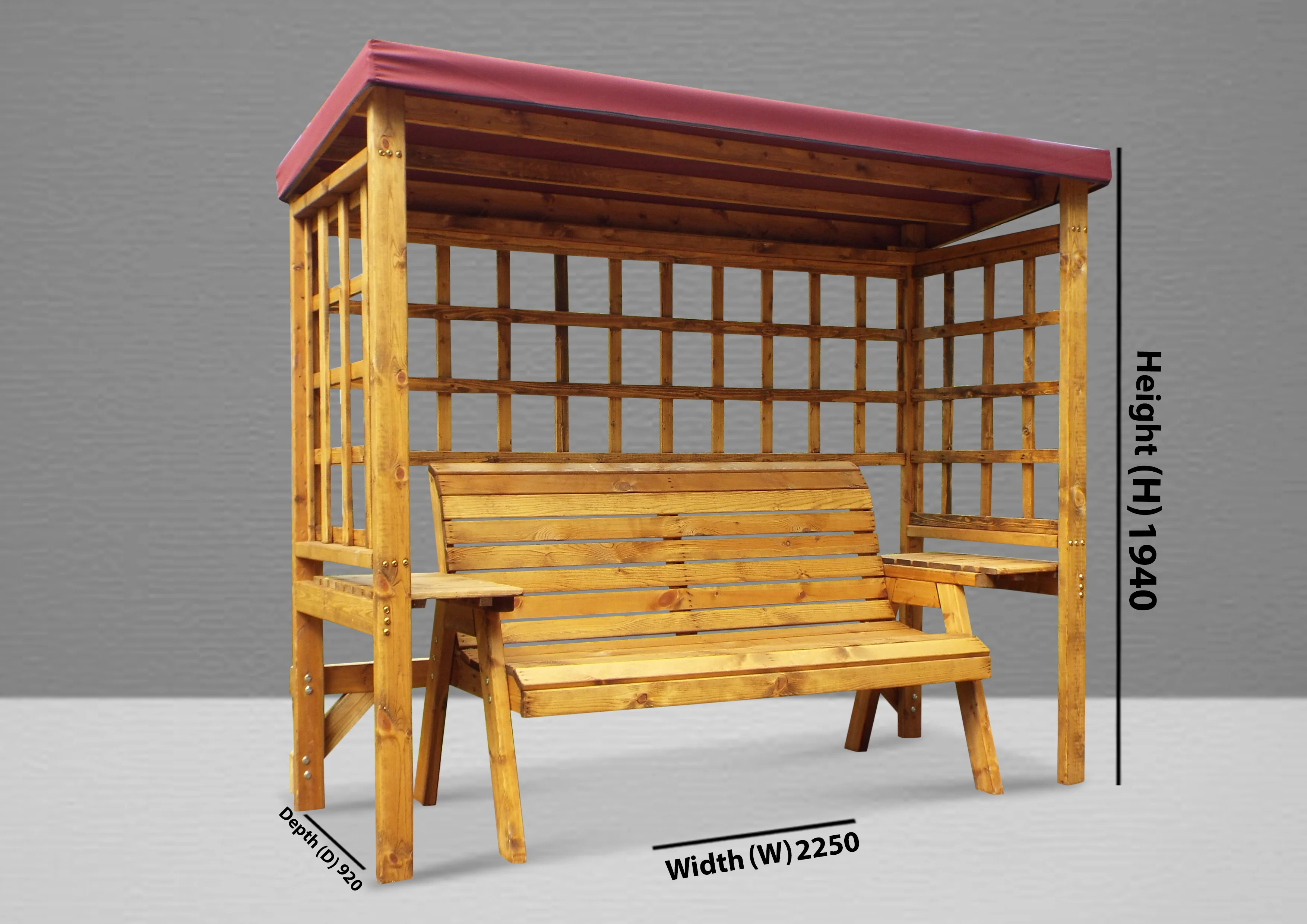 HB145B - Wentworth Three Seater Arbour Burgundy - Image 4