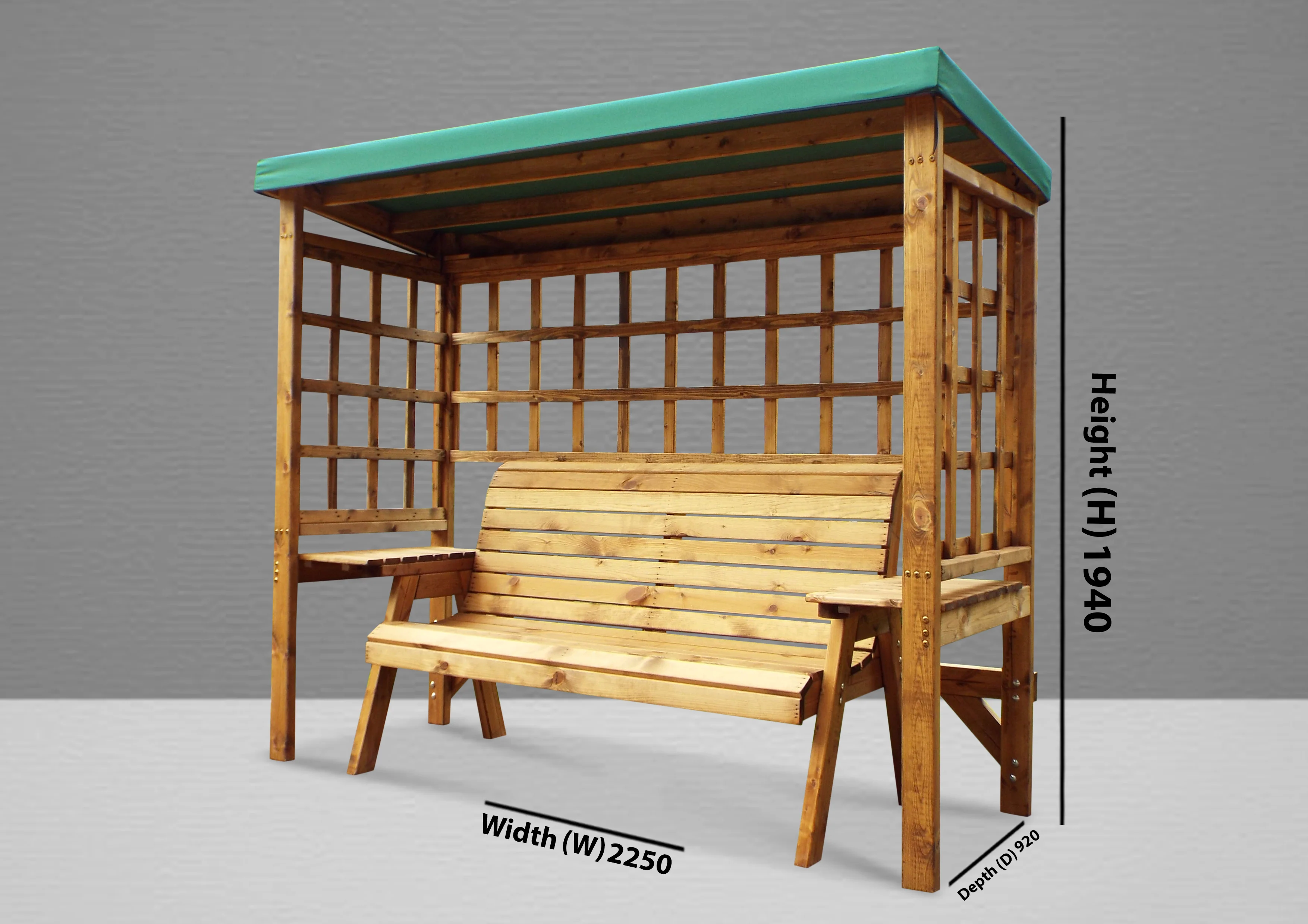 HB145G - Wentworth Three Seater Arbour Green - Image 4