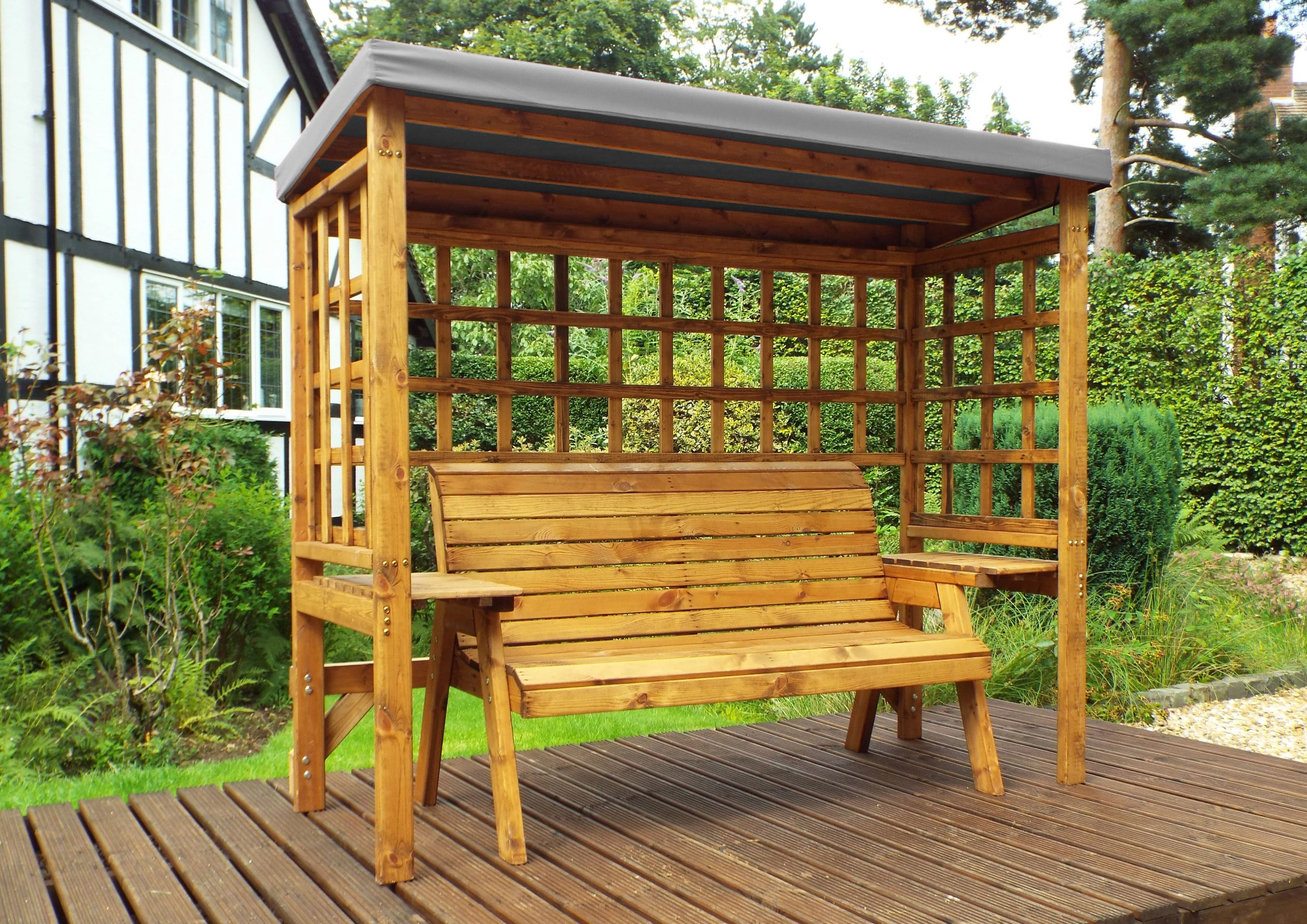 HB145GR - Wentworth Three Seater Arbour Grey - Image 3